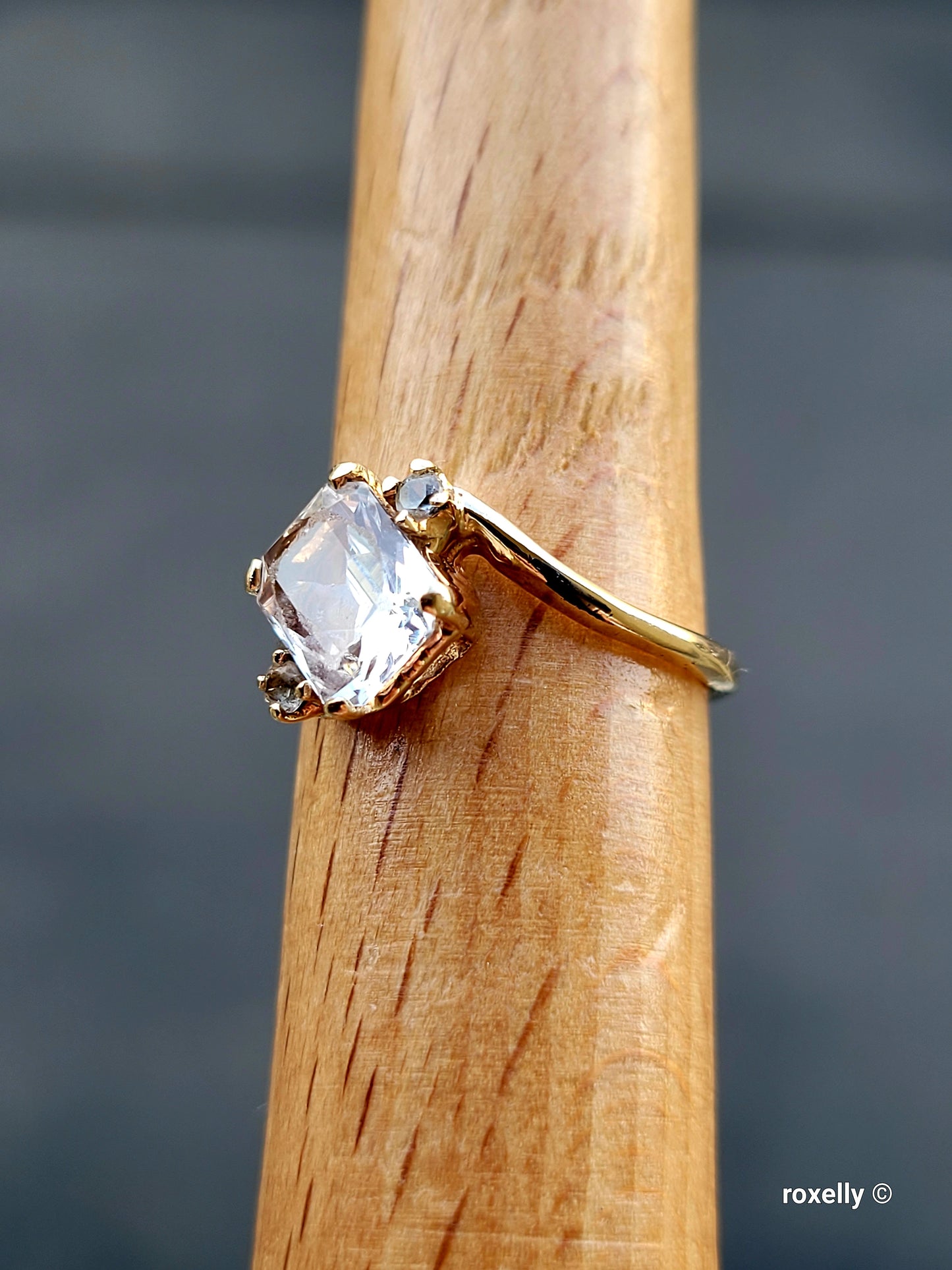 ❤️10k Size 6 Precious Solid Yellow Gold Aquamarine Gemstones Ring!