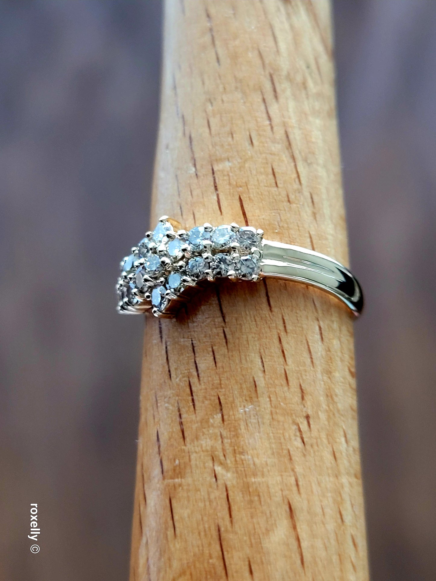 ❤️14k Size 7 Exquisite Solid Yellow Gold Genuine Diamonds Ring!