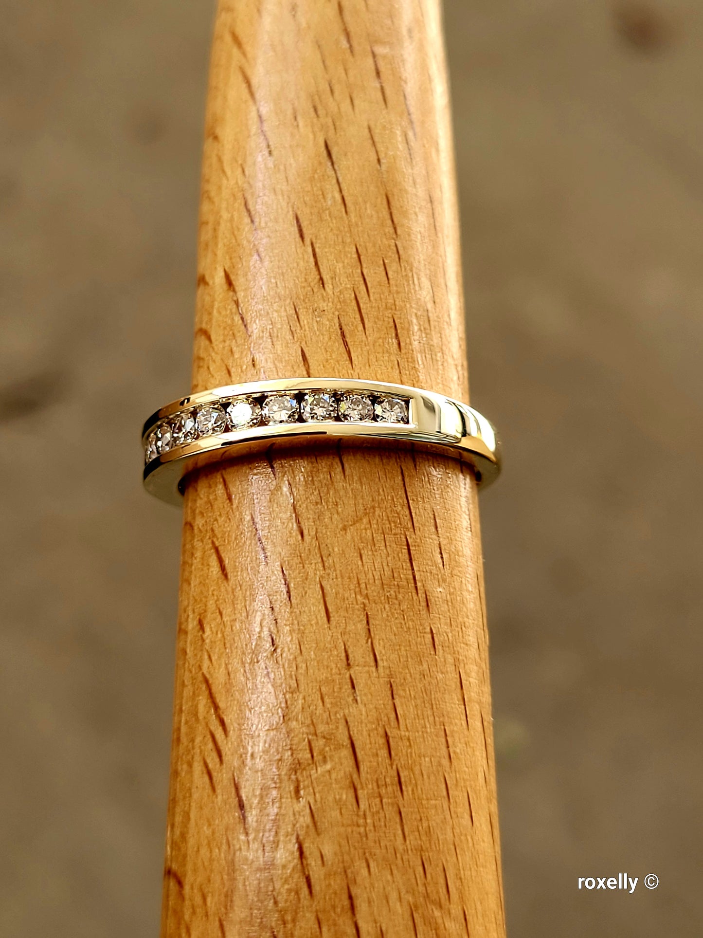❤️14k Size 8.5 Beautiful Solid Yellow Gold Genuine Diamond Band Ring!