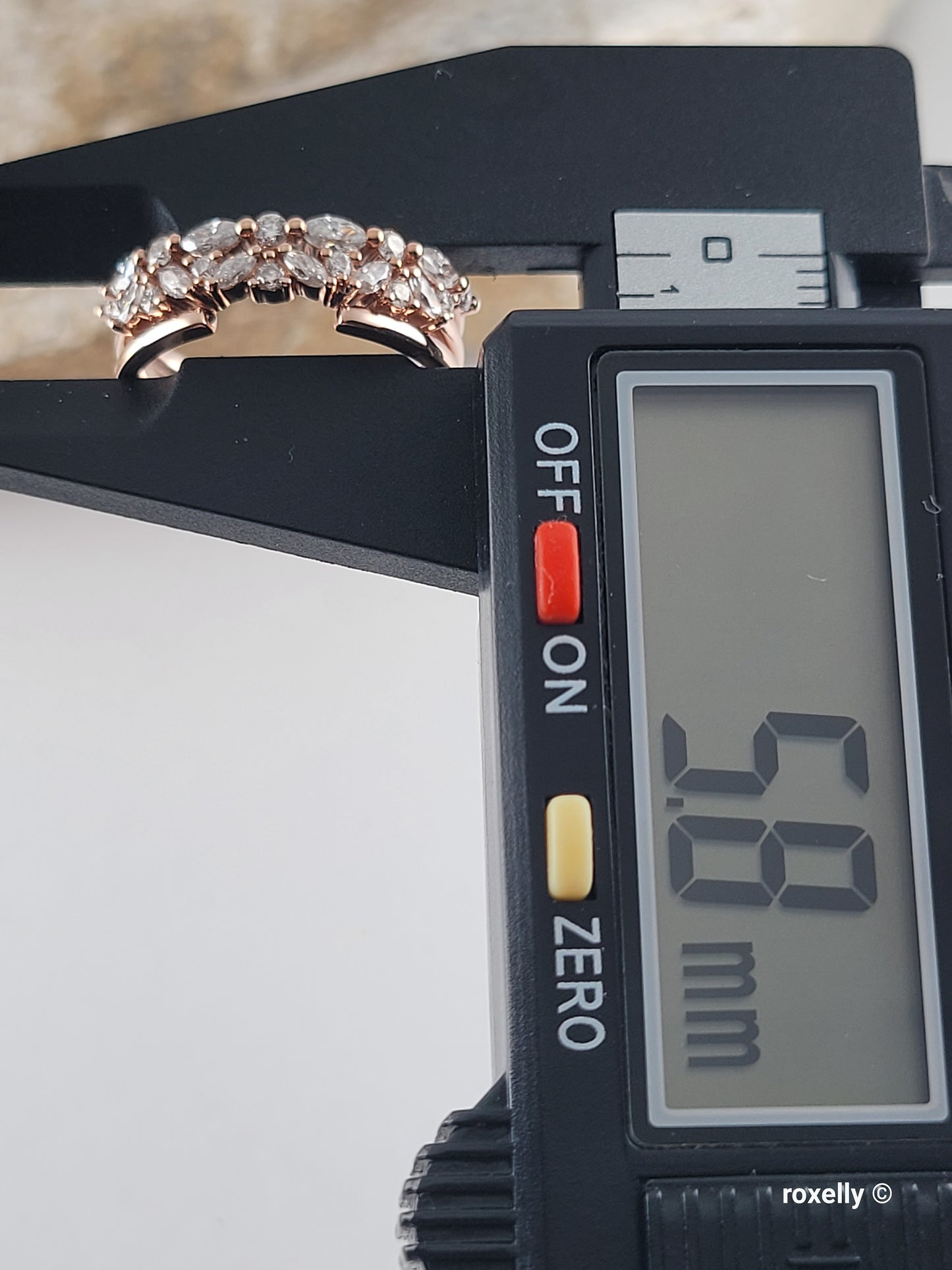 14K Rose Gold Diamonds Tiara Ring Size 7.5 Solid Gold