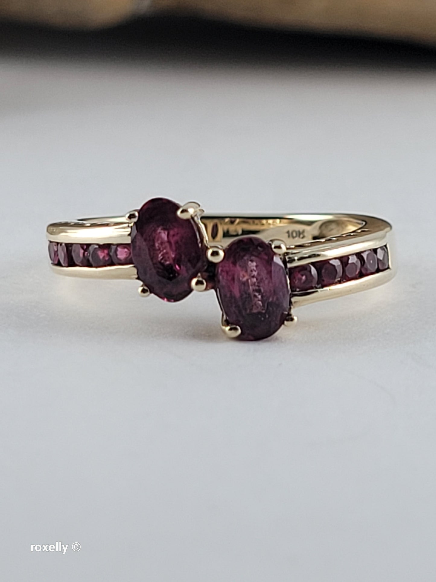 10K Yellow Gold Red Spinel Ring Size 7, Solid Gold