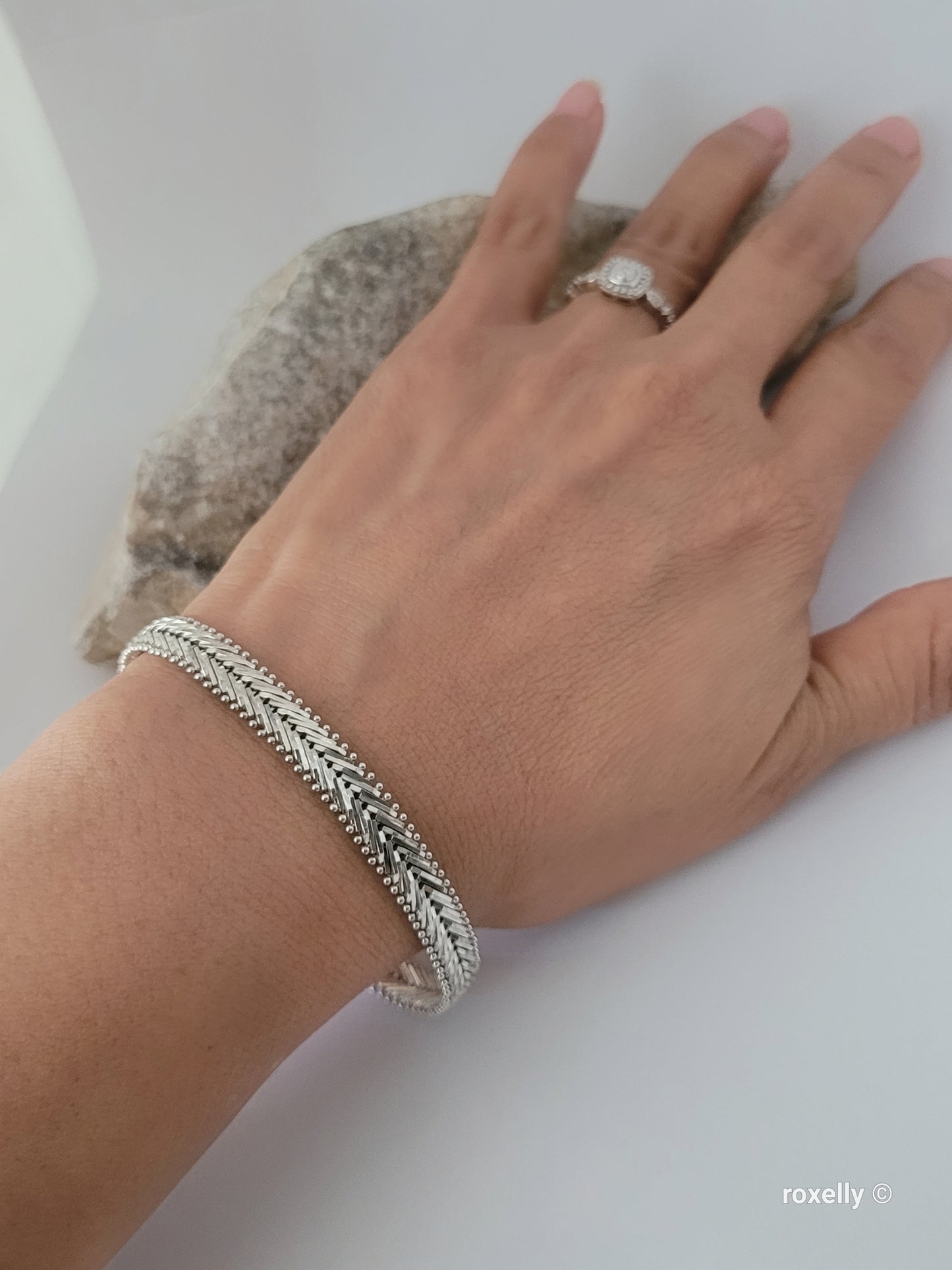 ❤️925 Precious Sterling Silver Panther-Head Imperial Link Design Milor Italian Bracelet!