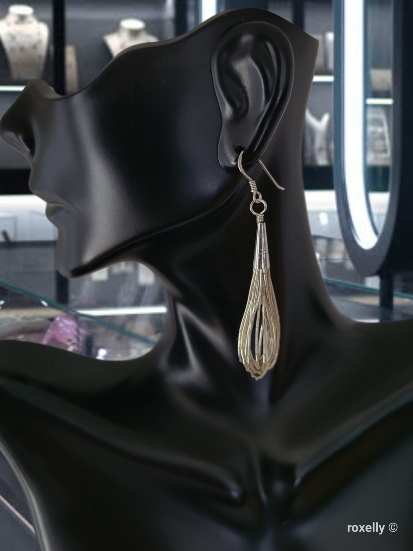 ❤️925 Beautiful Sterling Silver Navajo Liquid Design, 8 Strands Earrings!