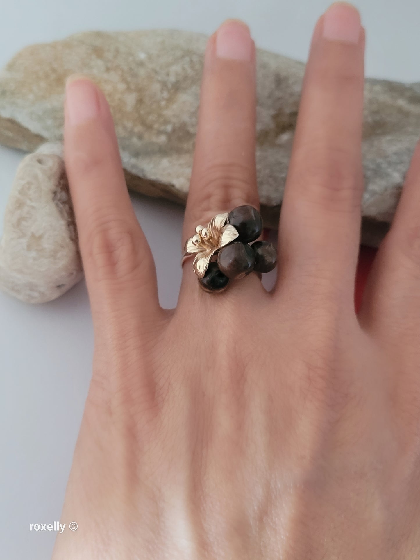Vintage 14K Yellow Gold Tiger Eye Sphere Cluster Ring Size 6.5, Solid Gold!