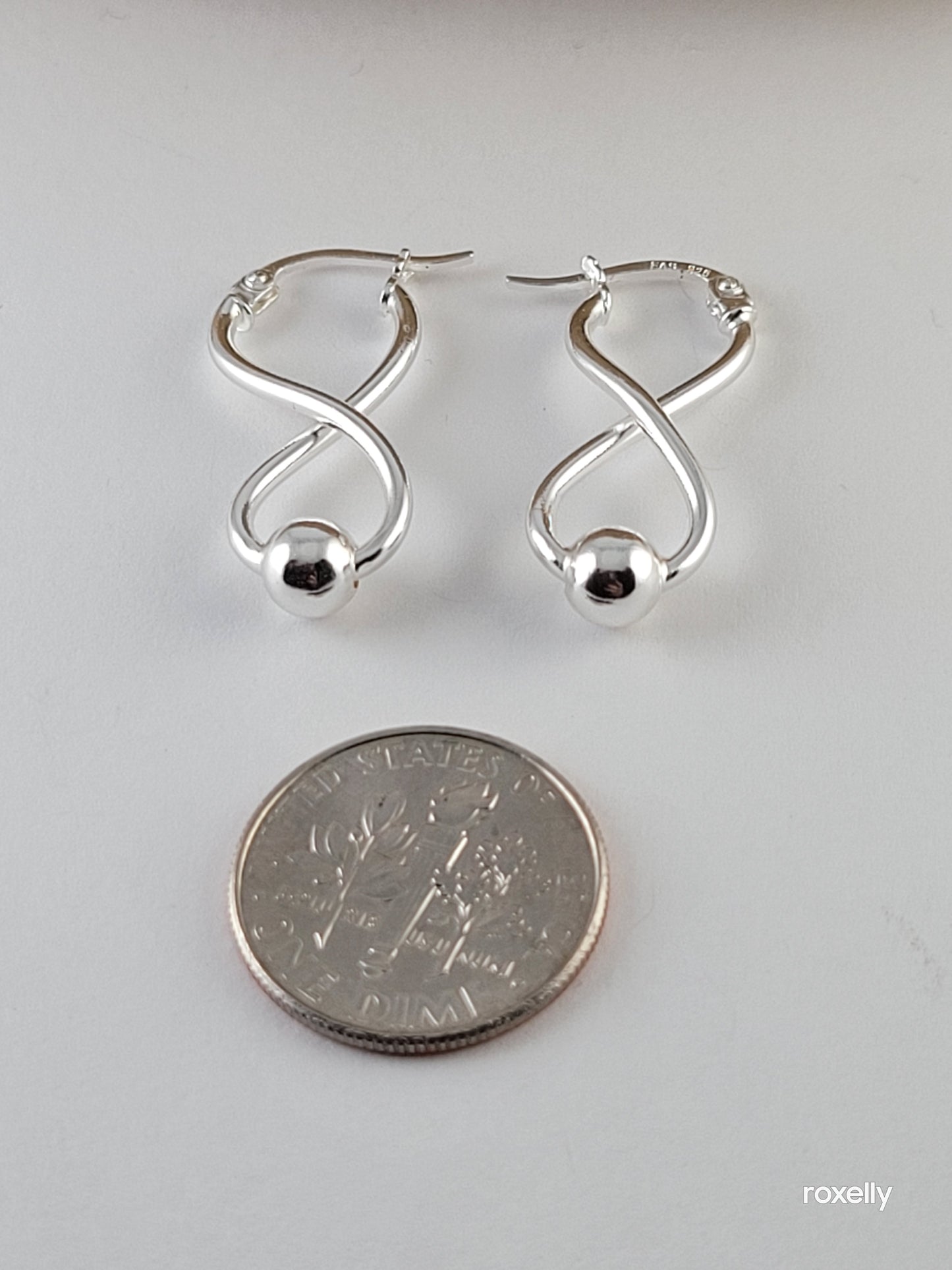 ♥️Sterling Silver Infinity Bead Drop Design Earrings!