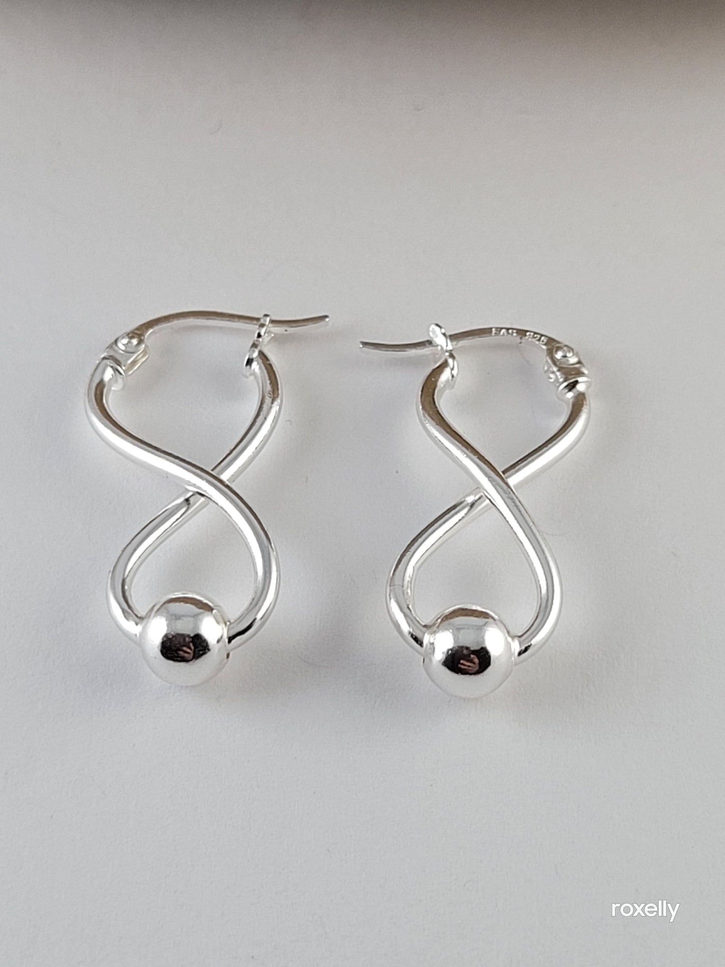 ♥️Sterling Silver Infinity Bead Drop Design Earrings!