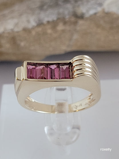 14k Size 6.25 Beautiful Solid Yellow Gold Pink Tourmaline Ring