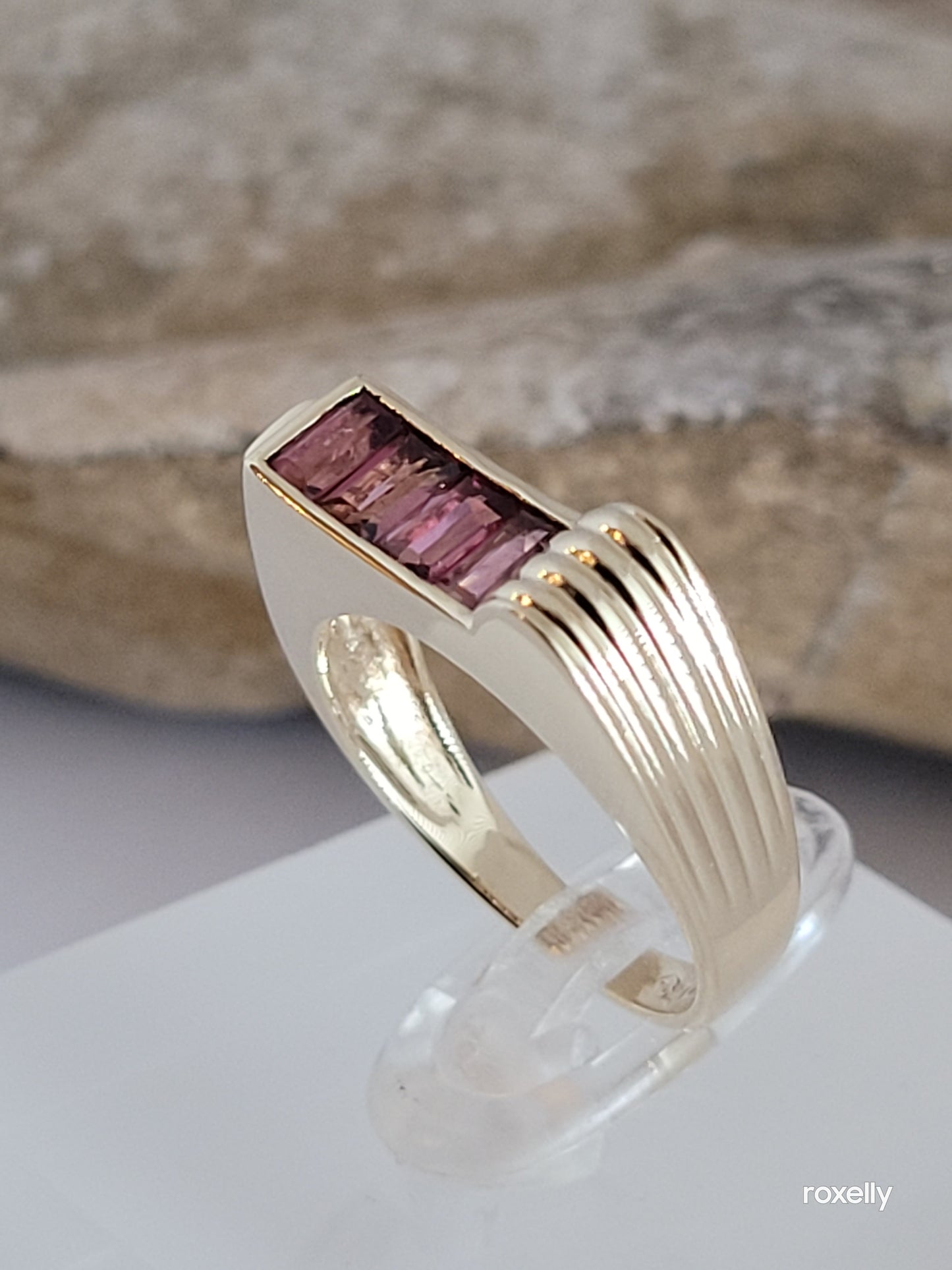 14k Size 6.25 Beautiful Solid Yellow Gold Pink Tourmaline Ring