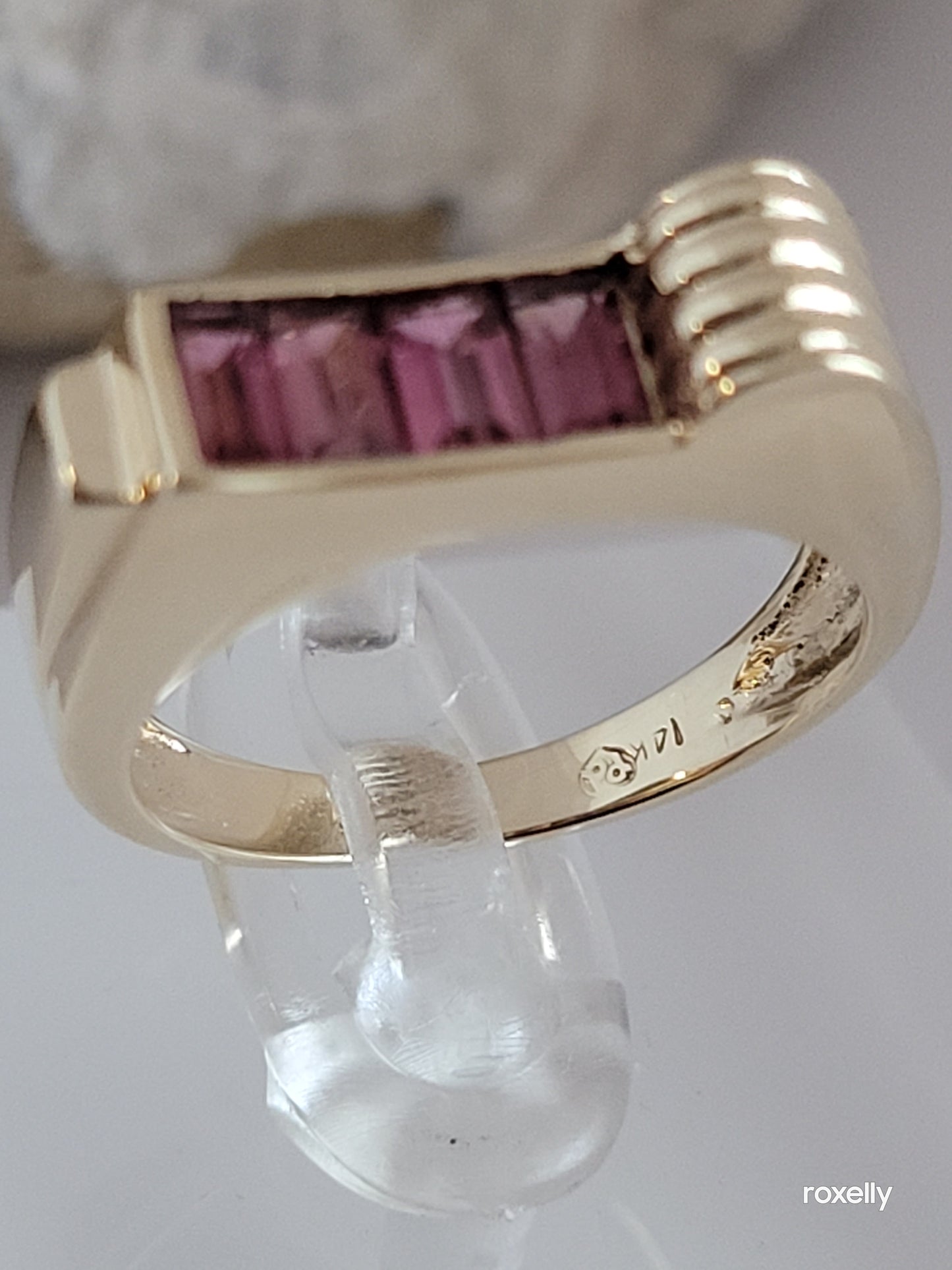 14k Size 6.25 Beautiful Solid Yellow Gold Pink Tourmaline Ring