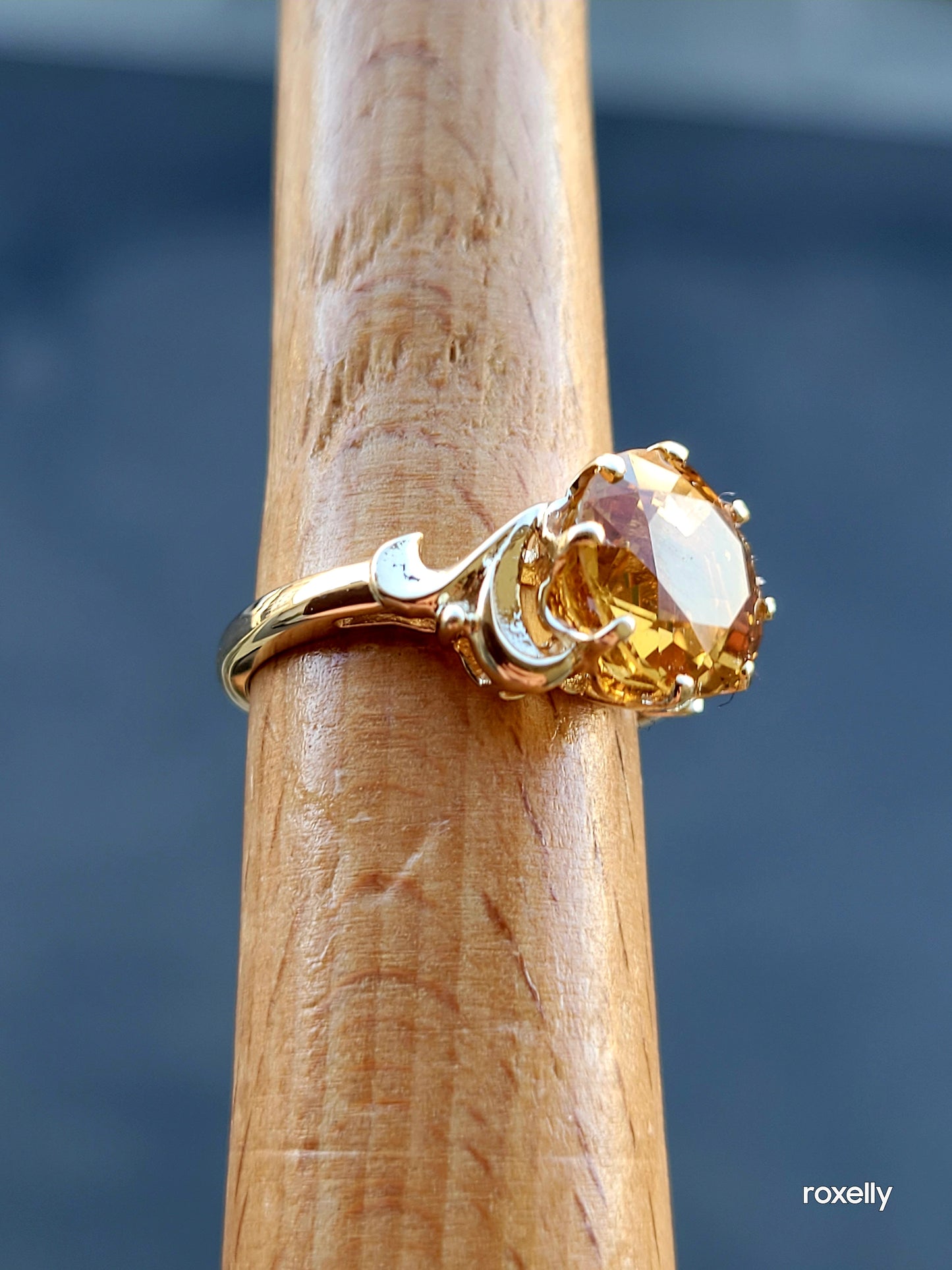 10k Size 6.25 Beautiful Solid Yellow Gold Citrine Gemstone Ring