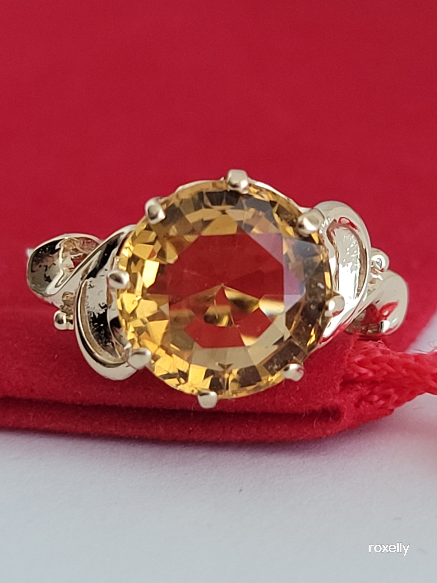 10k Size 6.25 Beautiful Solid Yellow Gold Citrine Gemstone Ring