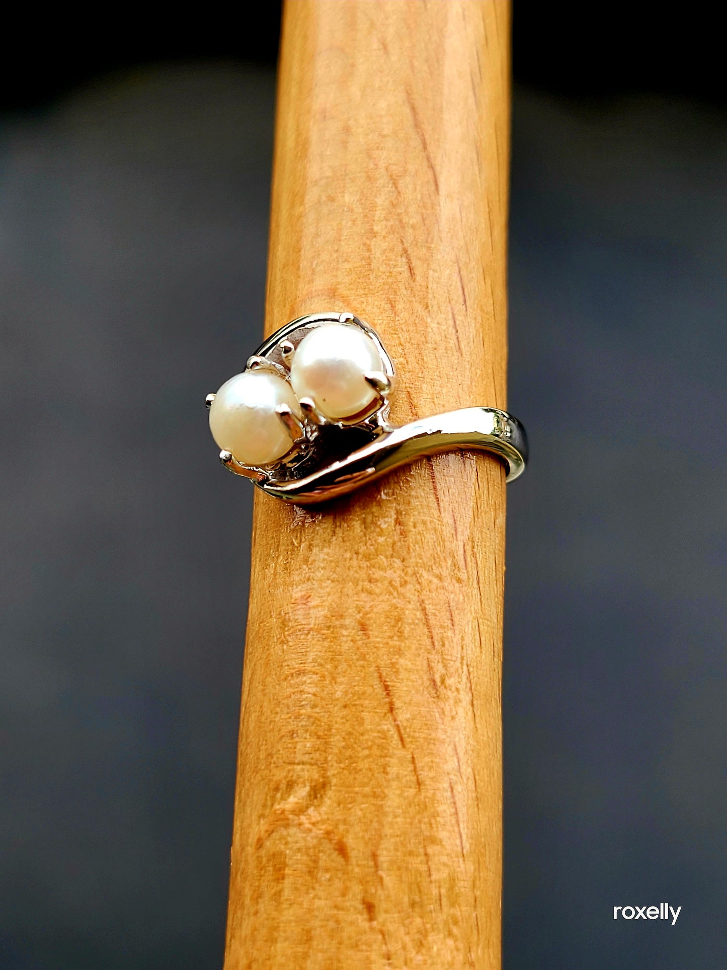 ❤️10k Size 3.25 Precious Solid White Gold Freshwater Pearls Petite Ring!