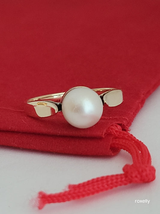 ❤️14k Size 6.25 Precious Solid Yellow Gold Fresh-Water Pearl Ring!