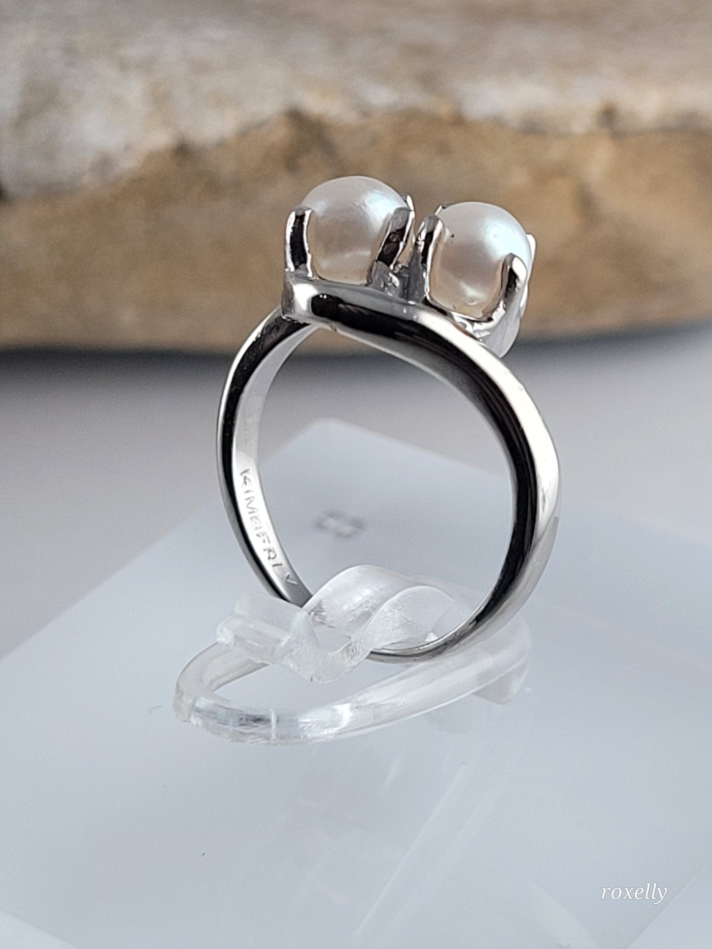 ❤️10k Size 3.25 Precious Solid White Gold Freshwater Pearls Petite Ring!