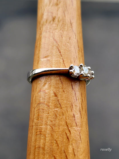 ❤️14k Size 7 Beautiful Solid White Gold Genuine Diamonds Ring!