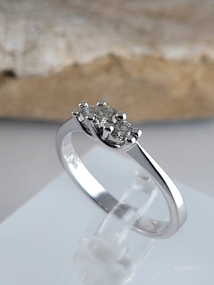 ❤️14k Size 7 Beautiful Solid White Gold Genuine Diamonds Ring!