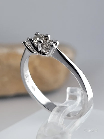 ❤️14k Size 7 Beautiful Solid White Gold Genuine Diamonds Ring!