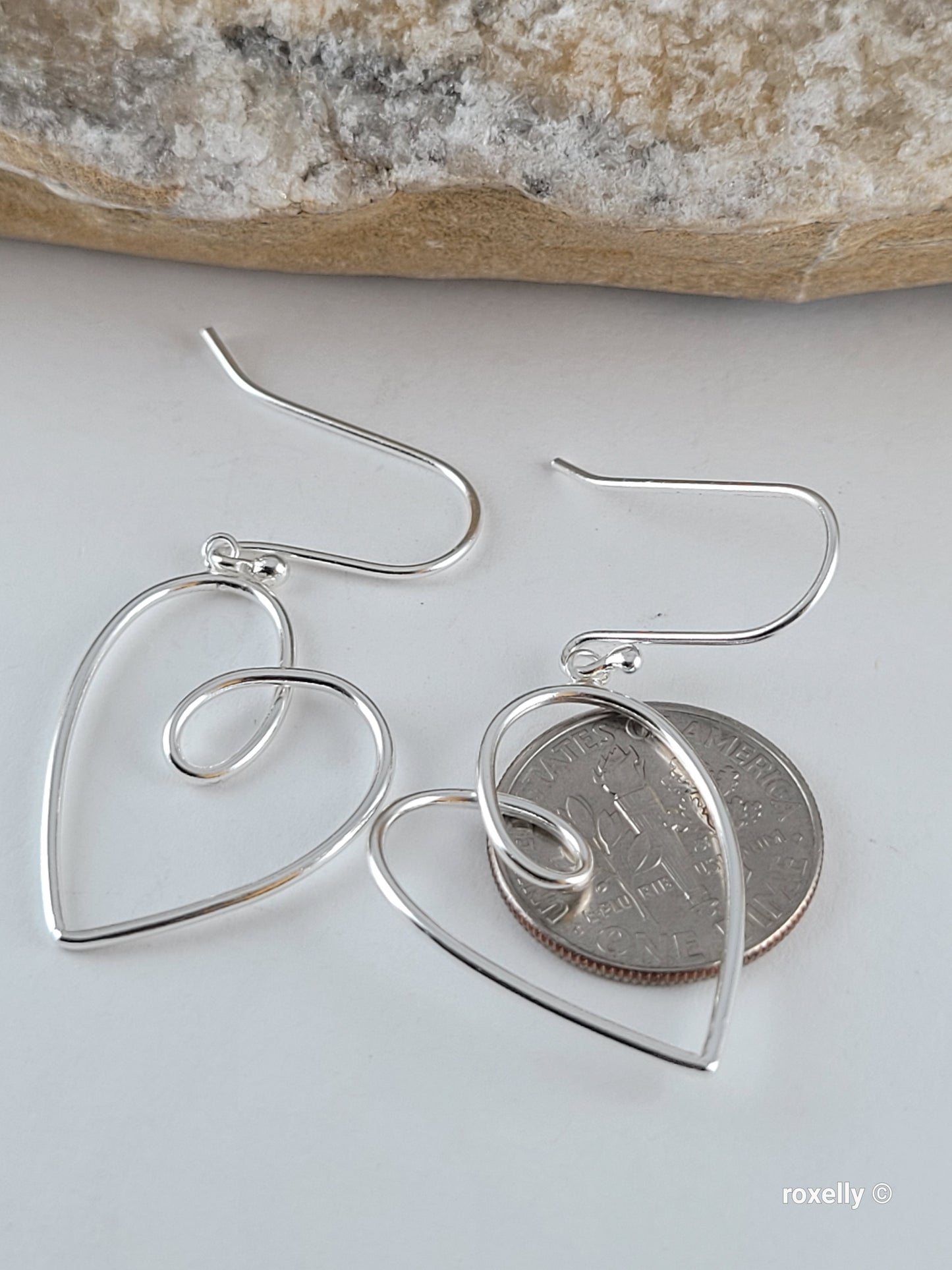 ❤️925 Lovely Sterling Silver Heart-Shaped Earrings!