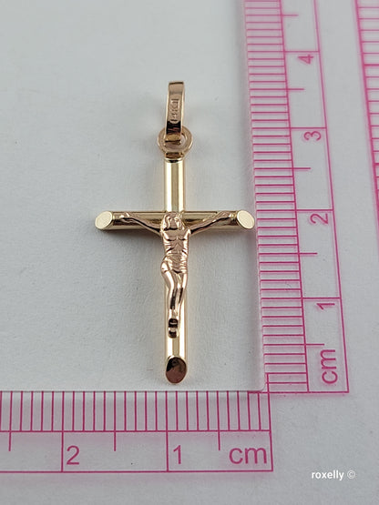 ❤️14k Small Solid Yellow Gold Crucifix Pendant!