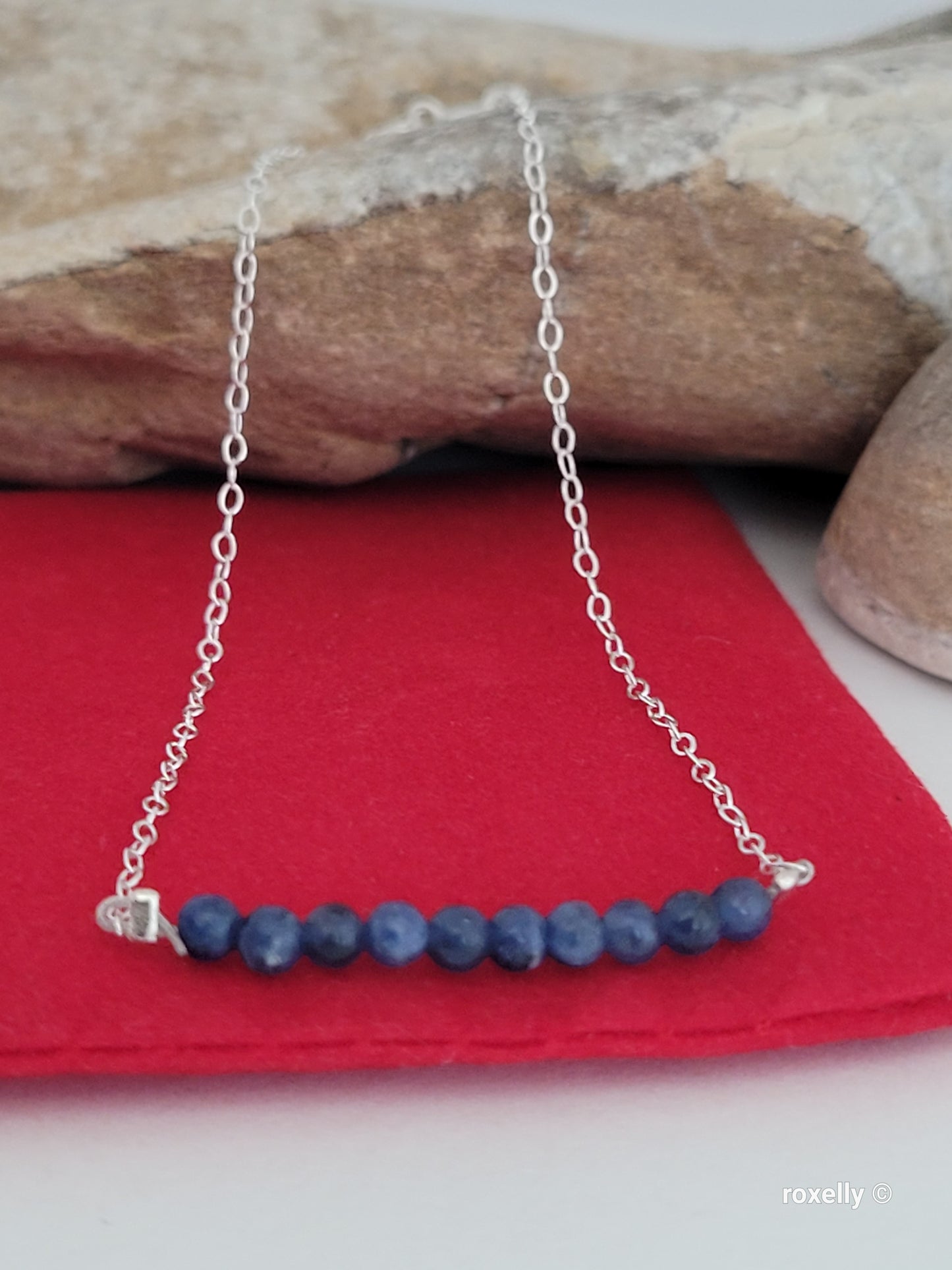 ♥️Sterling Silver Sodalite Beaded Anclet Or Bracelet, Beautiful Tobillera De Plata Esterlina