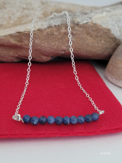 ♥️Sterling Silver Sodalite Beaded Anclet Or Bracelet, Beautiful Tobillera De Plata Esterlina