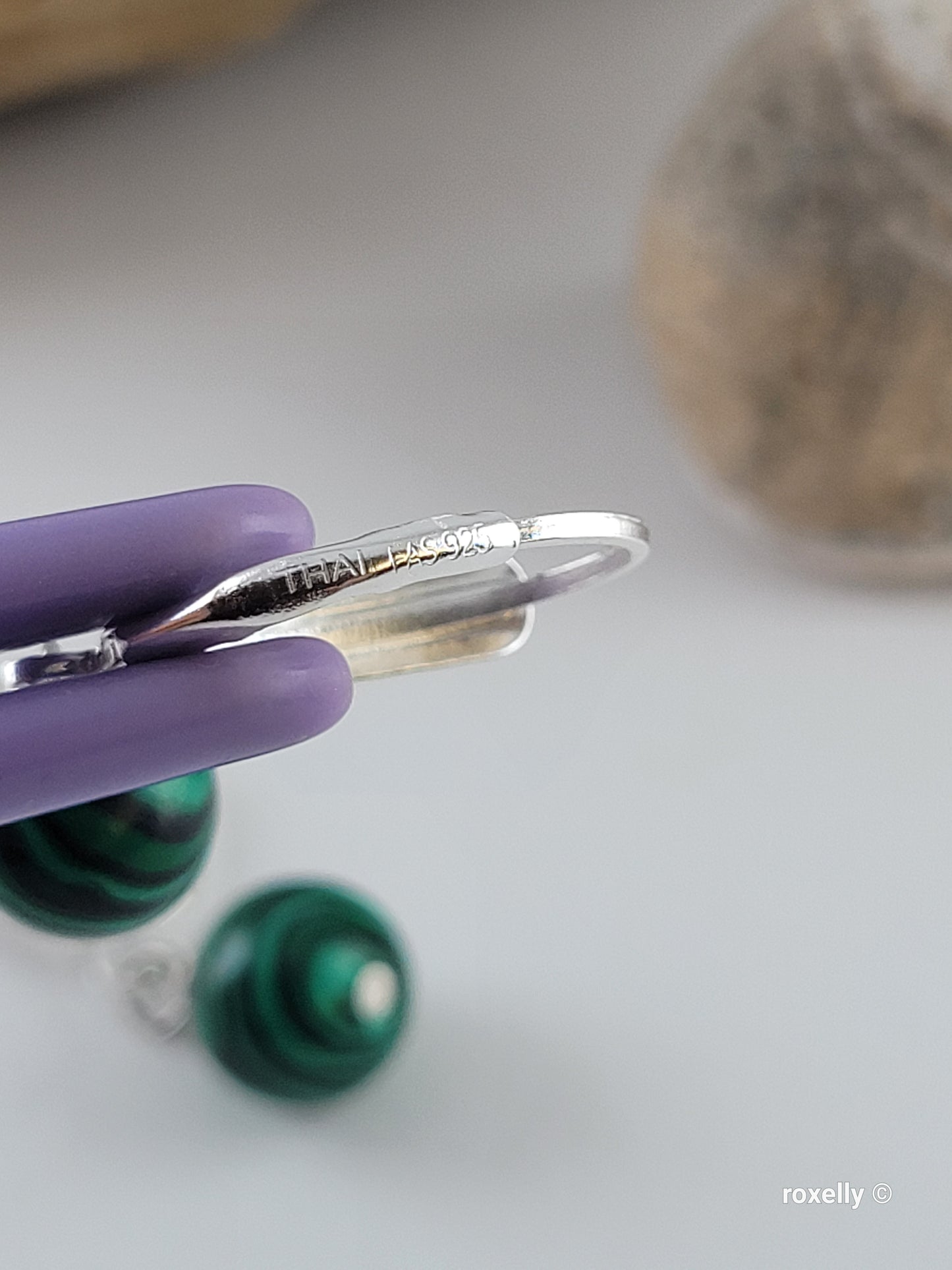 ♥️Sterling Silver Small Green Howlite Bead Leverback Earrings, Beautiful!!