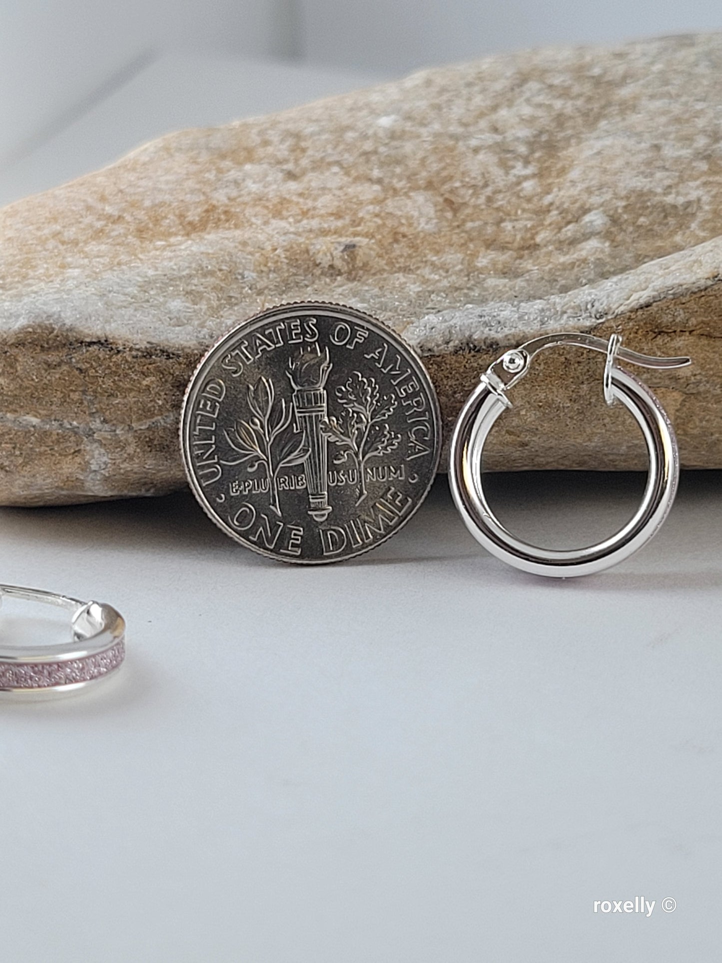 ♥️Sterling Silver Small Sandblasted Hoop Earrings! Bellos Aretes Con Efecto De Arena