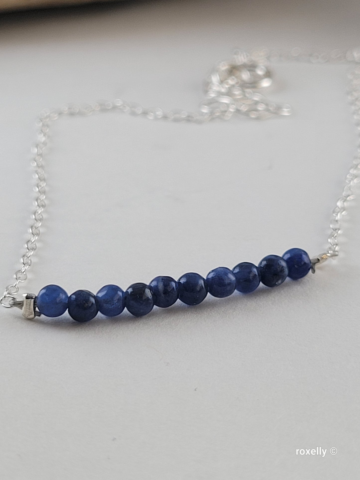 ♥️Sterling Silver Sodalite Beaded Anclet Or Bracelet, Beautiful Tobillera De Plata Esterlina