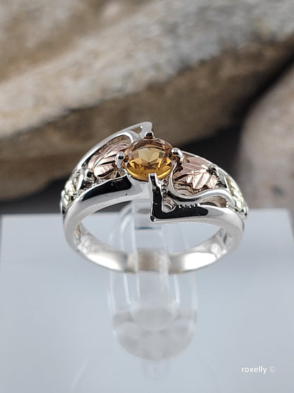 ❤️12k Solid Gold & Sterling Silver Ring Size 5 Citrine Black Hills Style!