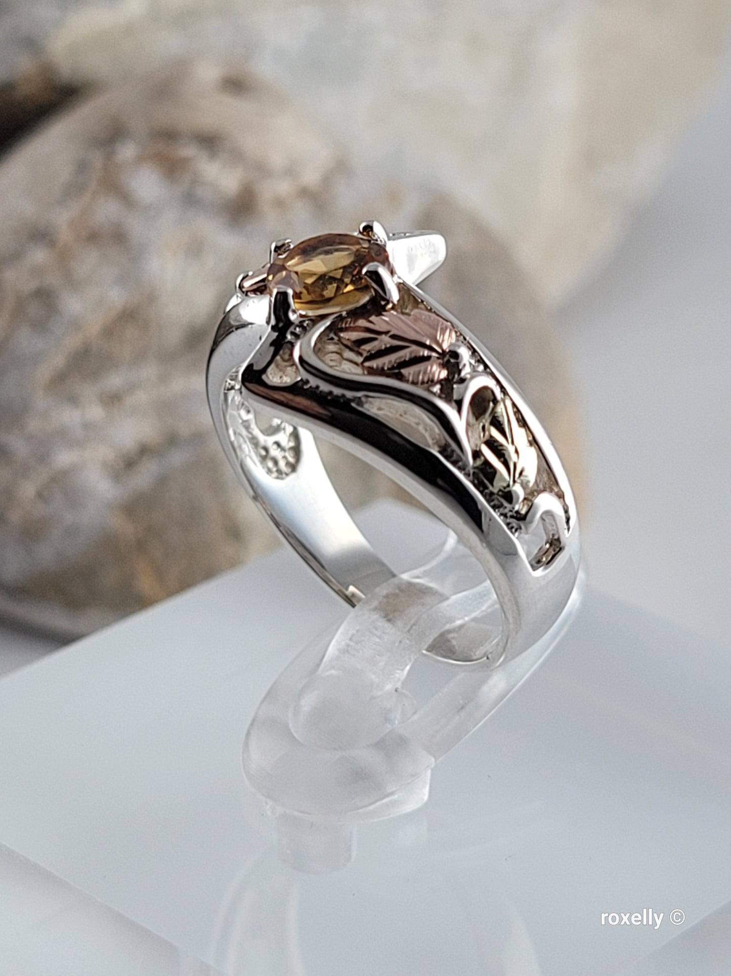 ❤️12k Solid Gold & Sterling Silver Ring Size 5 Citrine Black Hills Style!