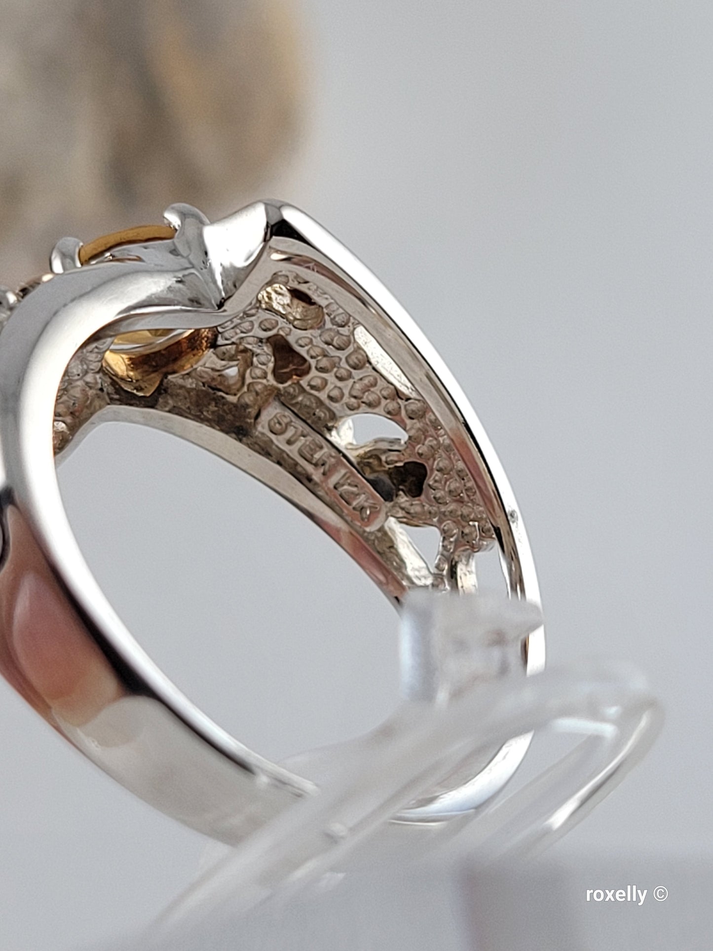 ❤️12k Solid Gold & Sterling Silver Ring Size 5 Citrine Black Hills Style!