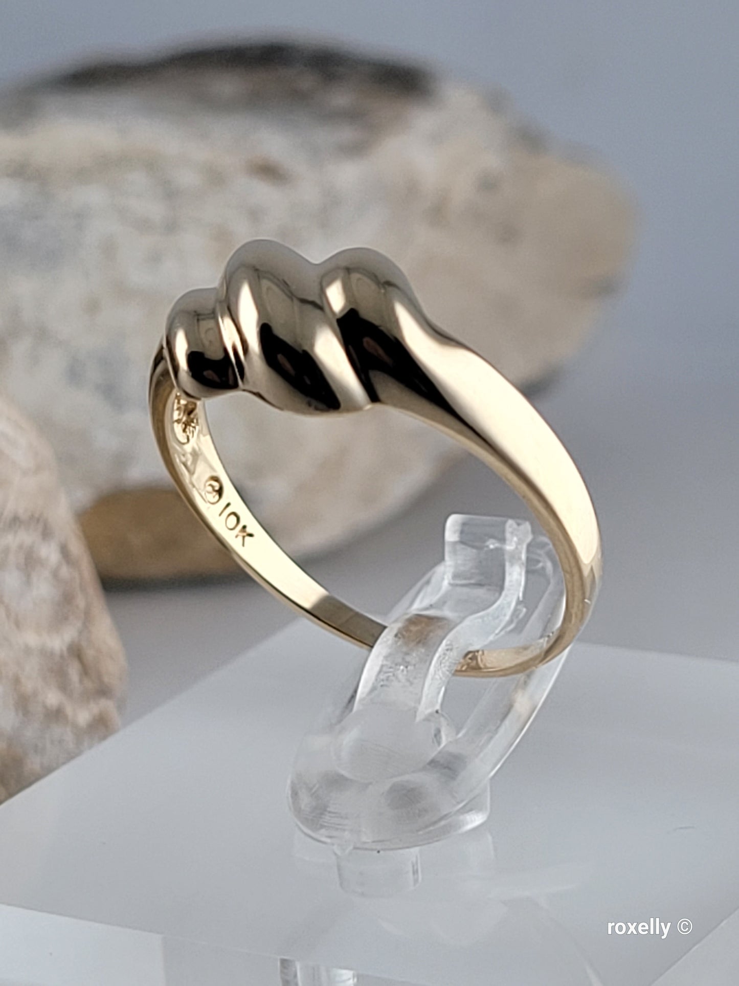 ❤️10k Size 8.25 Precious Solid Yellow Gold Grooved Puffy Band Ring!