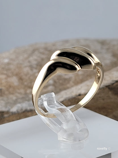 ❤️10k Size 8.25 Precious Solid Yellow Gold Grooved Puffy Band Ring!