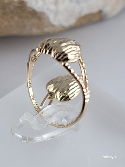 ❤️14k 10k Solid Yellow Gold Heart-Shaped Ring and Pendant Diamond Cut!