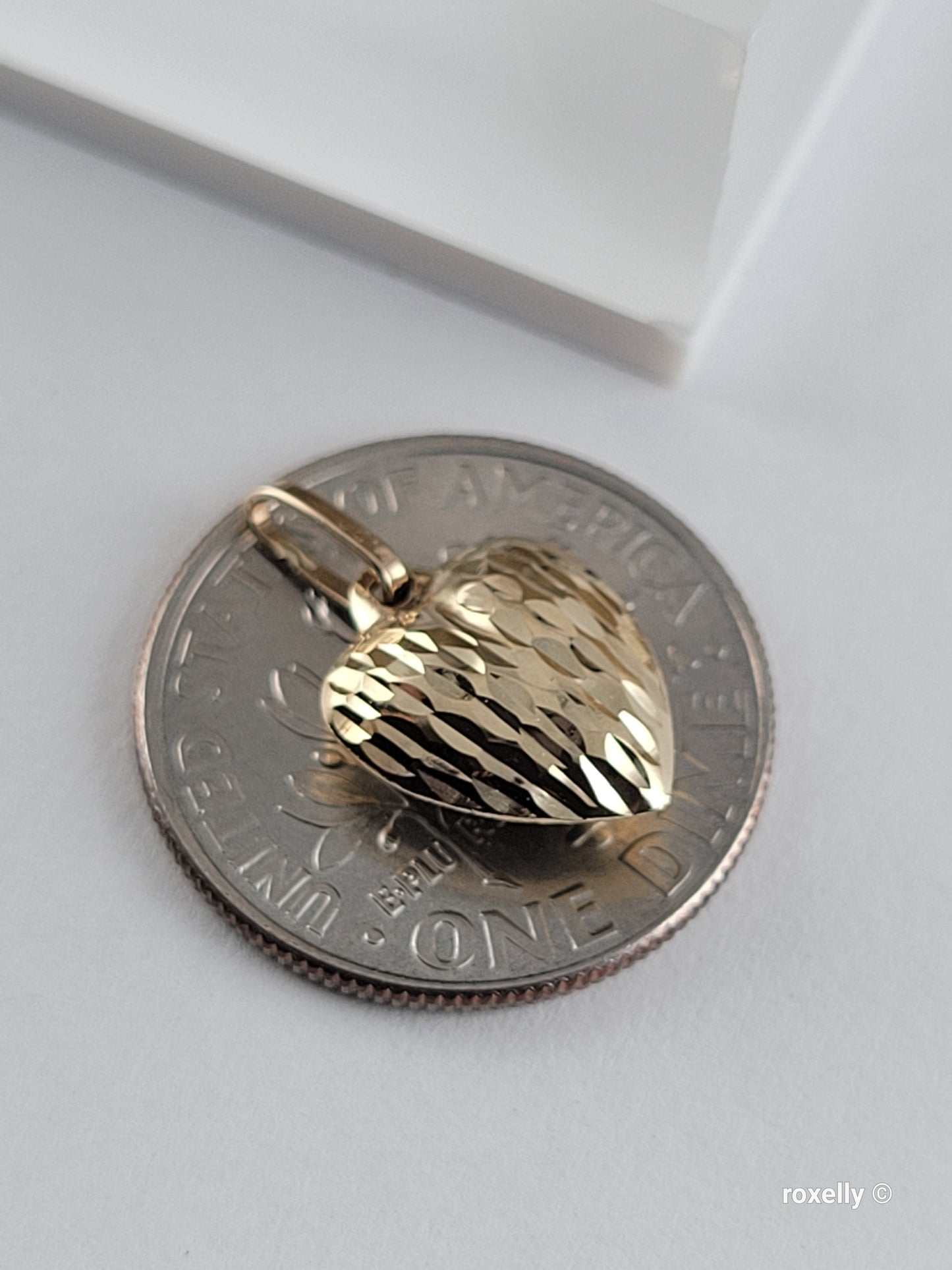 ❤️14k 10k Solid Yellow Gold Heart-Shaped Ring and Pendant Diamond Cut!