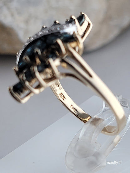 ❤️10k Size 5.75 Precious Solid Yellow Gold Sapphire and Diamond Ring!