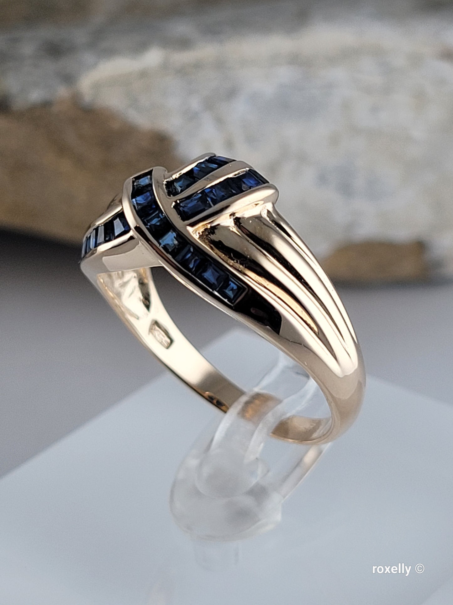 ❤️14k Size 9 Precious Solid Yellow Gold Sapphires Dome Design Ring!