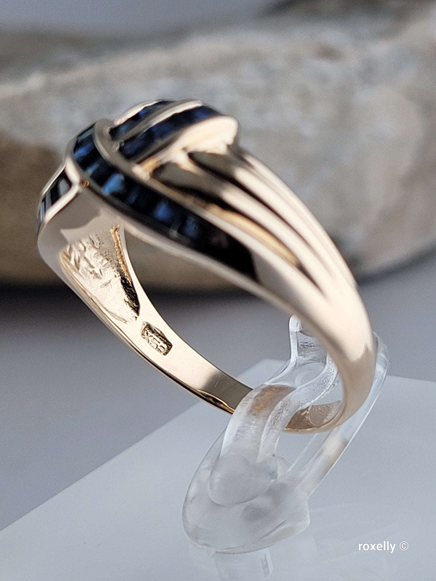 ❤️14k Size 9 Precious Solid Yellow Gold Sapphires Dome Design Ring!