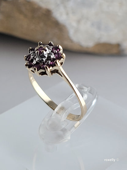 ❤️10k Size 6 Precious Solid Yellow Gold Rubies and Diamond Ring!