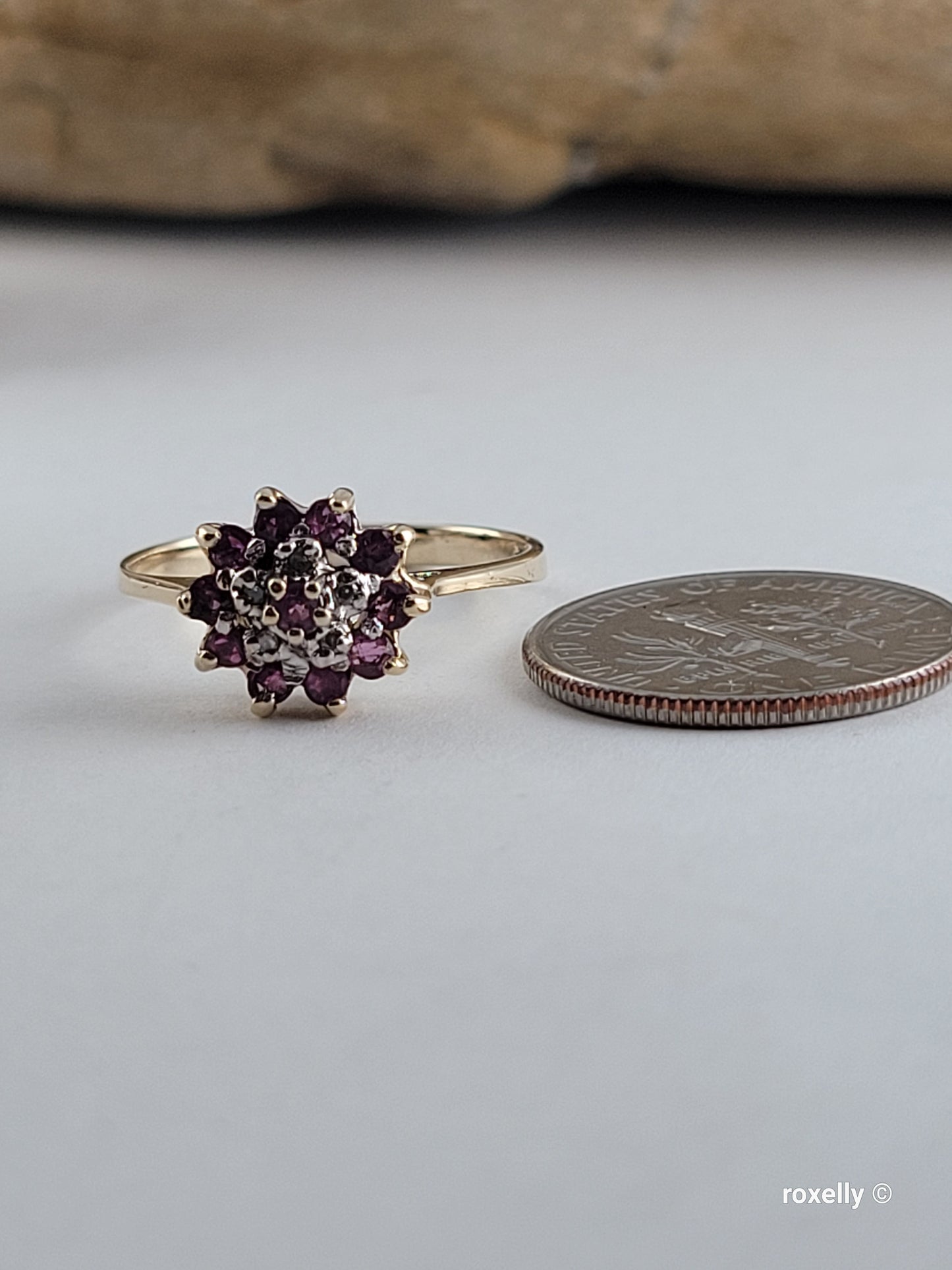 ❤️10k Size 6 Precious Solid Yellow Gold Rubies and Diamond Ring!