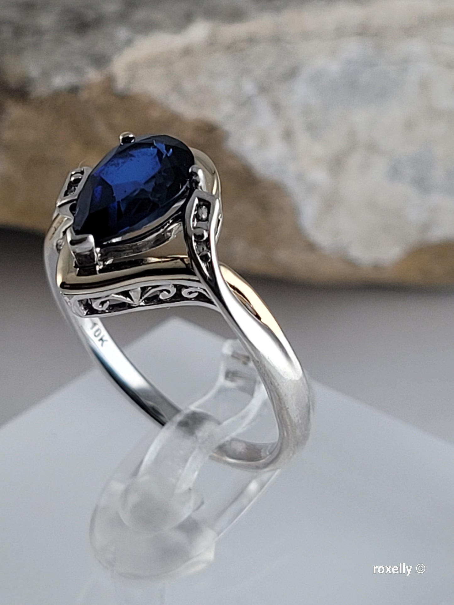 ❤️Sterling Silver & Solid Gold Sapphire and Diamond Set – Ring (Size 6.75), Necklace & Pendant!