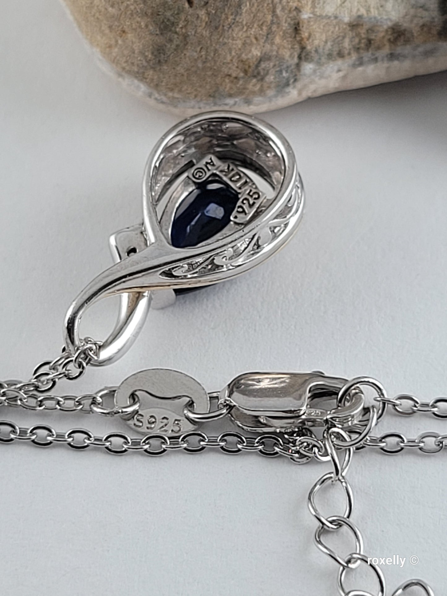 ❤️Sterling Silver & Solid Gold Sapphire and Diamond Set – Ring (Size 6.75), Necklace & Pendant!