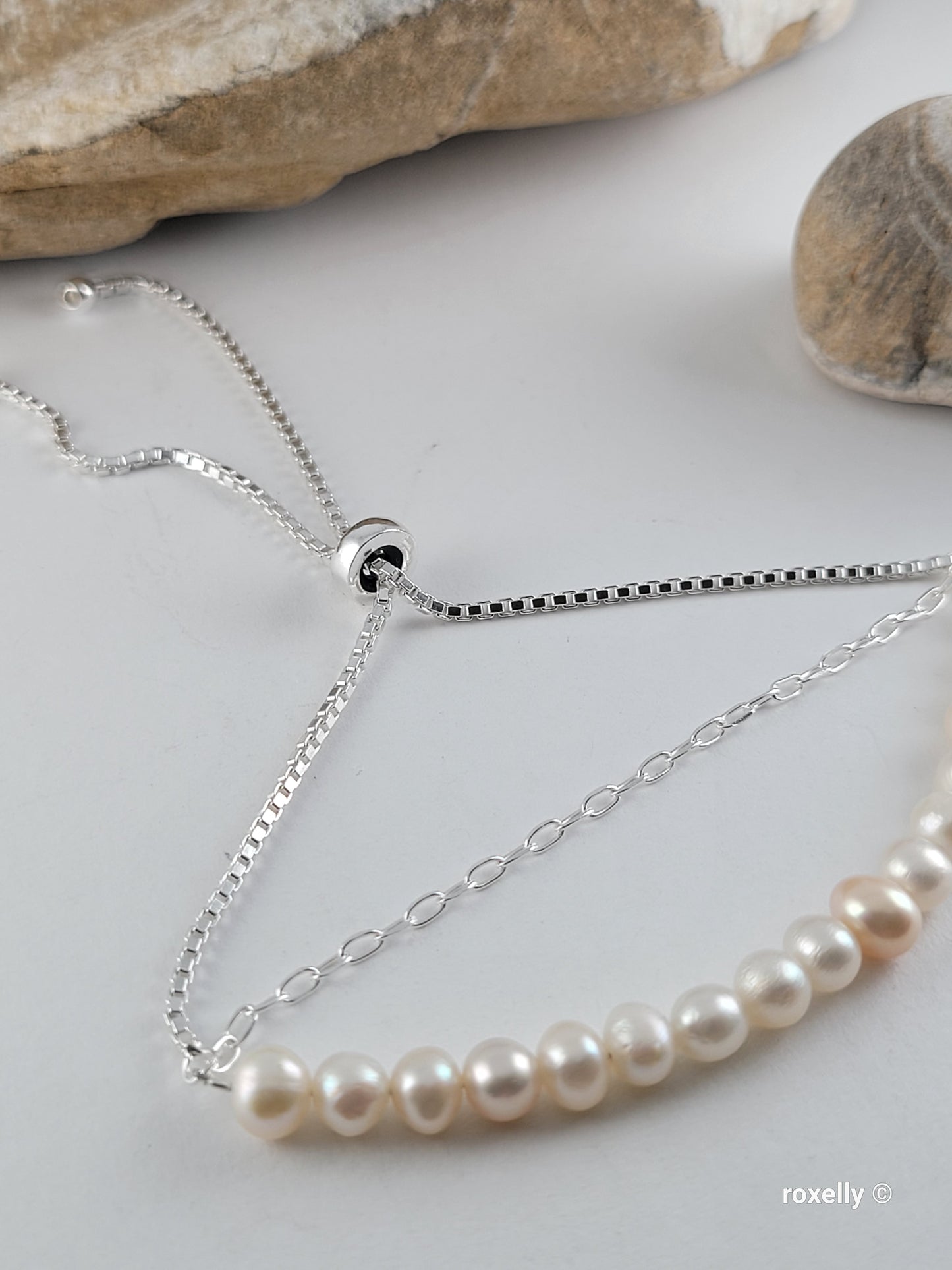 ❤️925 Sterling Silver Fresh-Water Pearls Bracelet!