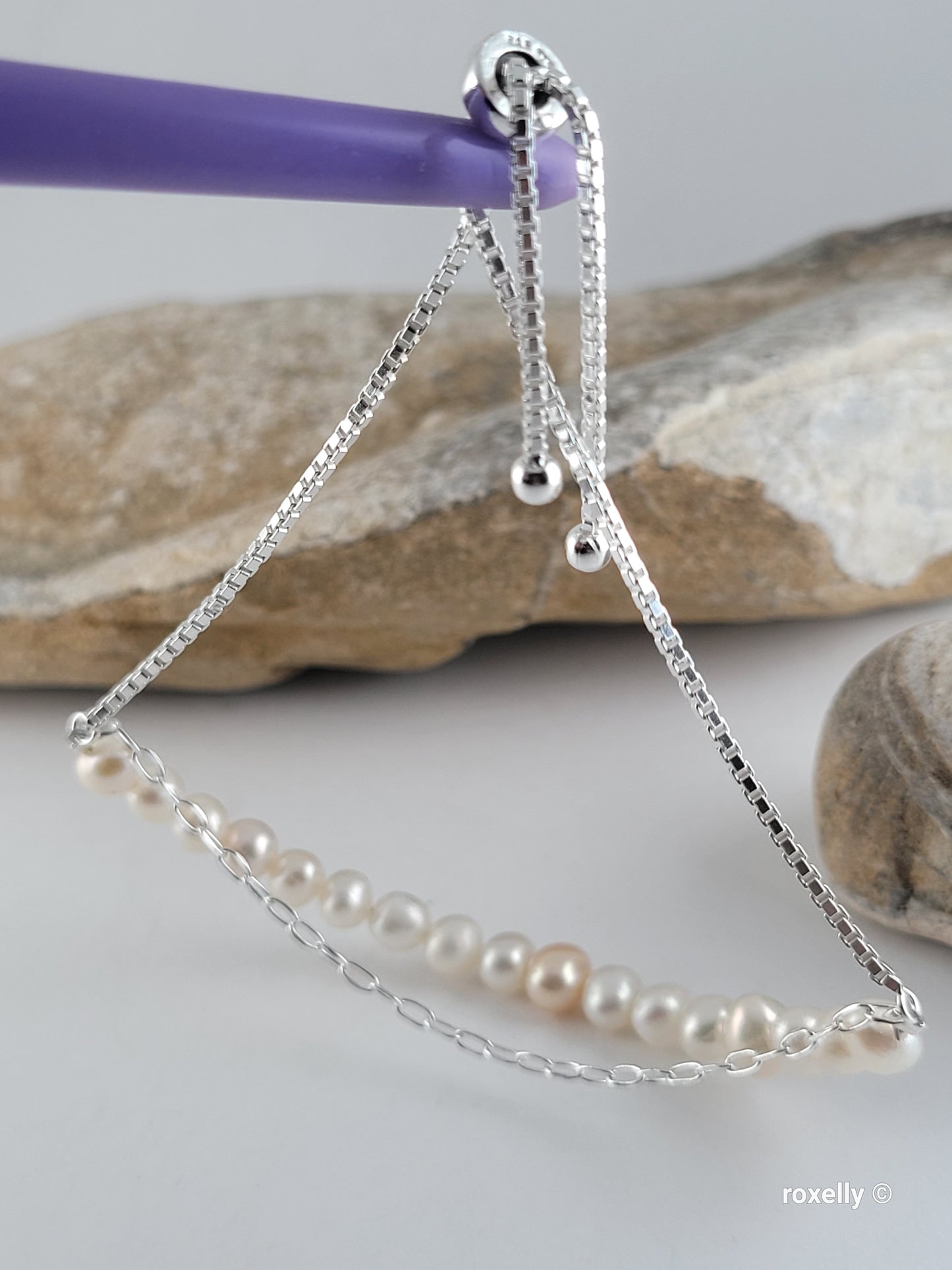 ❤️925 Sterling Silver Fresh-Water Pearls Bracelet!