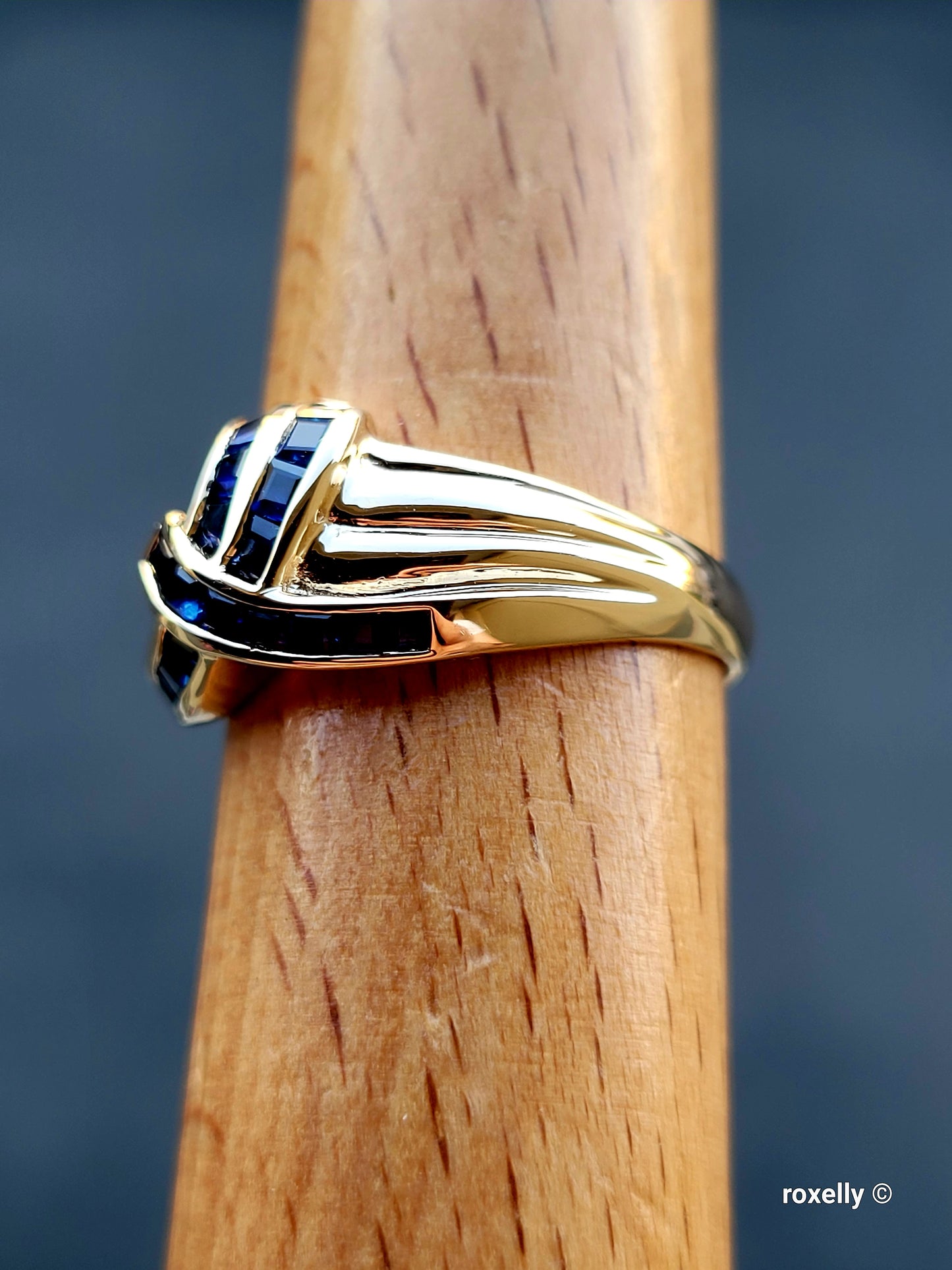 ❤️14k Size 9 Precious Solid Yellow Gold Sapphires Dome Design Ring!