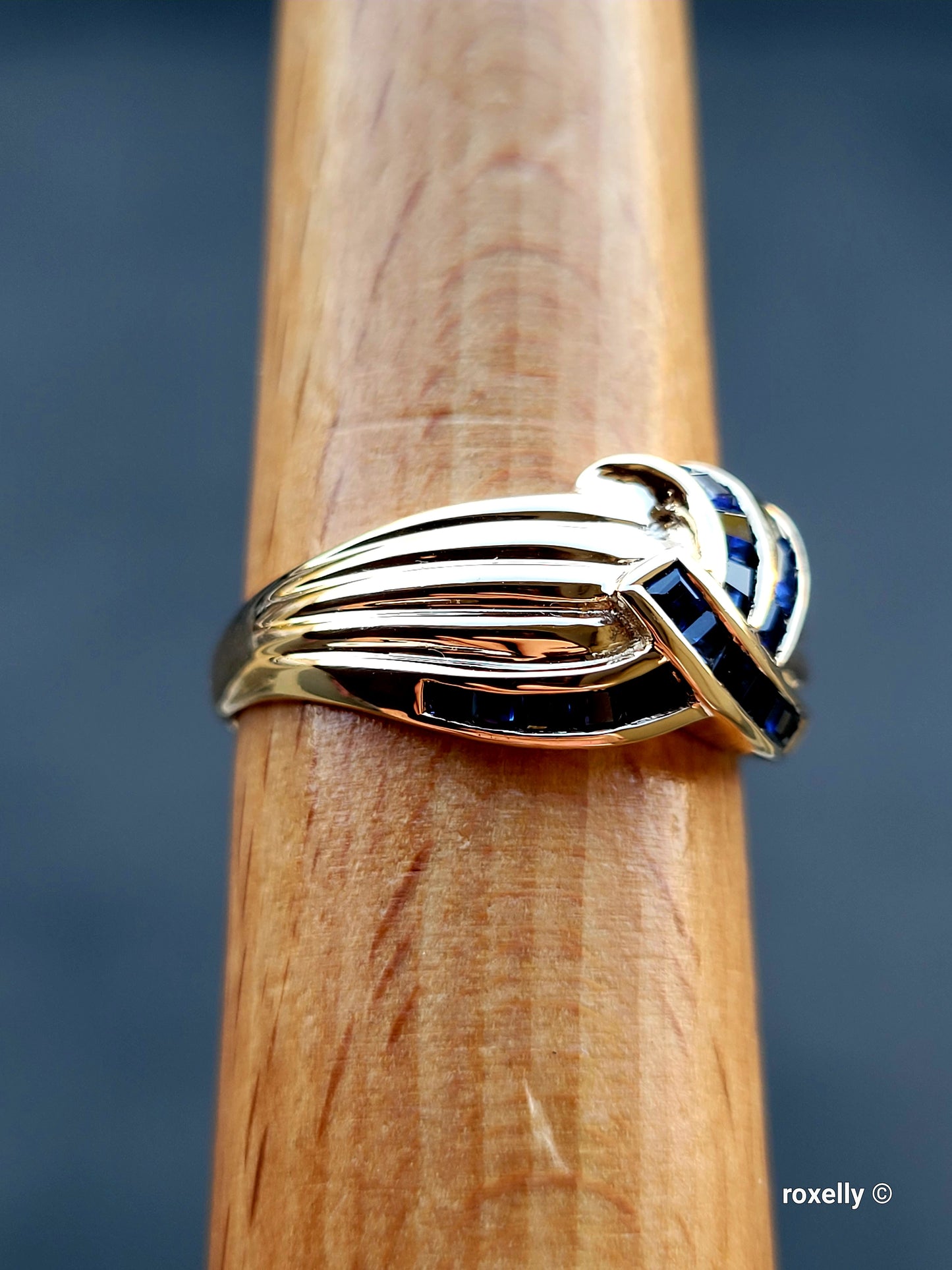 ❤️14k Size 9 Precious Solid Yellow Gold Sapphires Dome Design Ring!