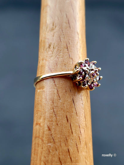 ❤️10k Size 6 Precious Solid Yellow Gold Rubies and Diamond Ring!