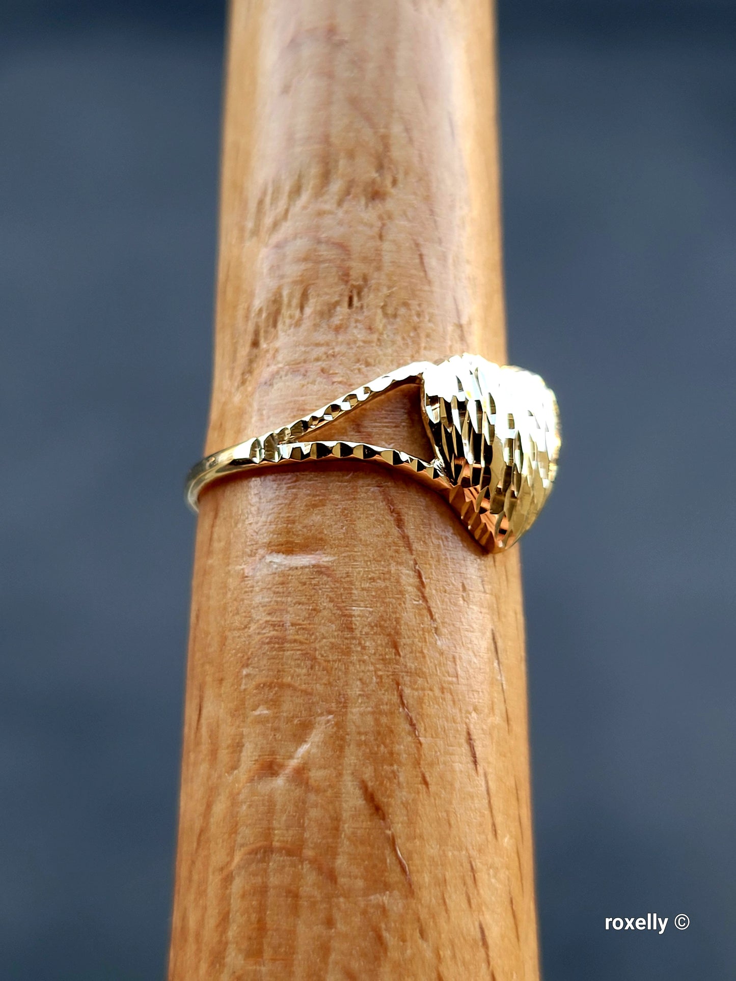 ❤️14k 10k Solid Yellow Gold Heart-Shaped Ring and Pendant Diamond Cut!