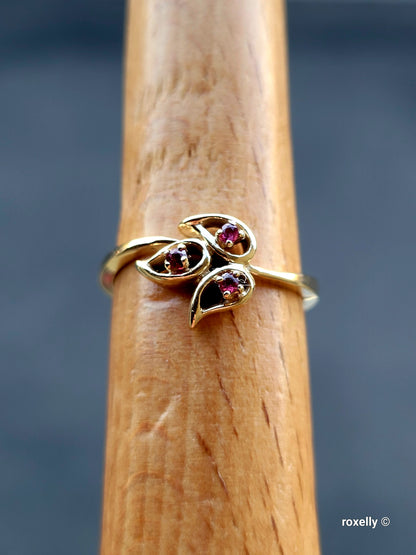 ❤️10k Size 6 Precious Solid Yellow Gold Rubies Cocktail Ring!