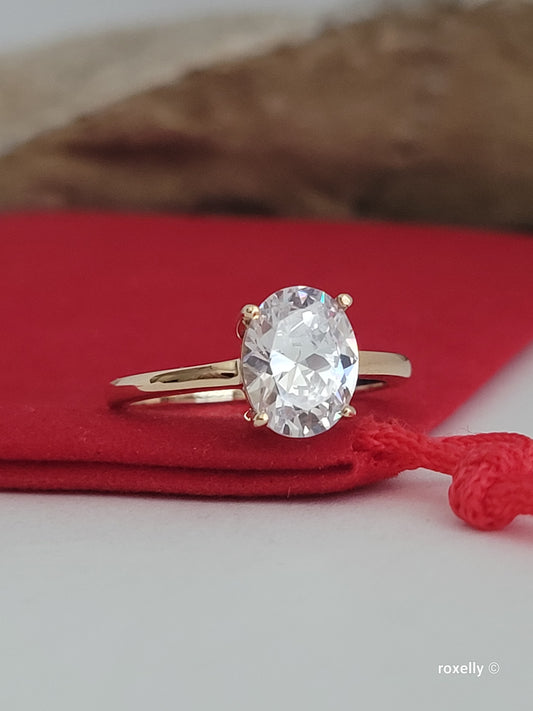 ❤️14k Size 6.5 Lovely Solid Yellow Gold Cubic Zirconia Ring!